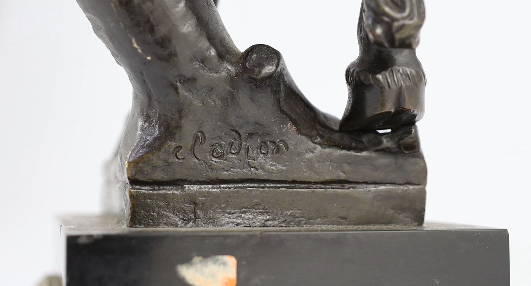 After Clodion. A bronze figure of a Bacchic satyr, height 50cm